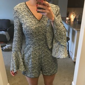 Floral Bell Sleeve Romper